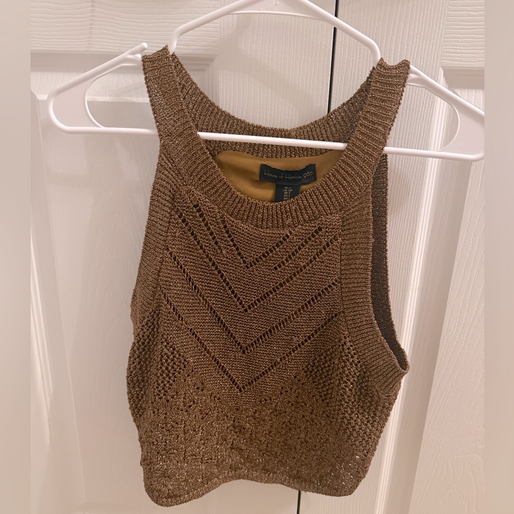 House of Harlow 1960 Brown Knit Tank Top